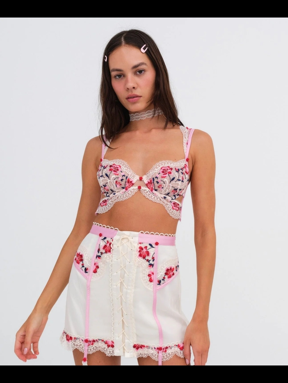 For Love And Lemons Floral Garter Set